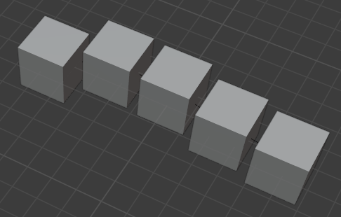Les 5 cubes sans rotation