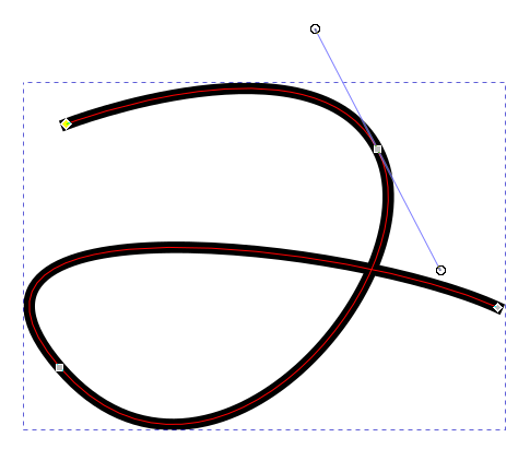 une courbe de Bézier dans Inkscape