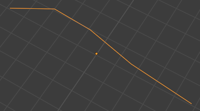 Une courbe avec une résolution de 4, qui donnera 5 points une fois convertie en mesh